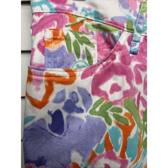 Lauren Ralph Lauren Floral Colorful Straight Leg Stretch Vacation Pants Size 6P - Picture 4 of 9